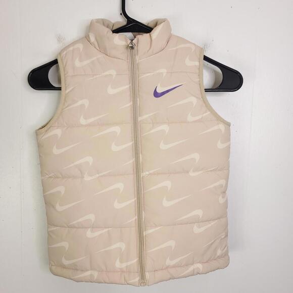 Nike Vest Kids 6x Large Puffer Full Zip Up Graphic Logo - Picture 1 of 8